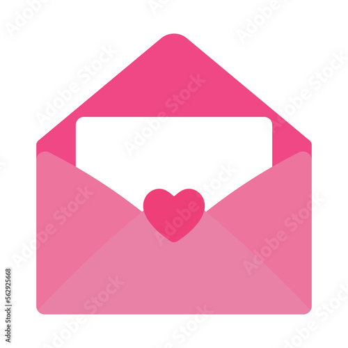 Flat Love Letter Message in Pink Envelope Icon Animated Vector Illustration