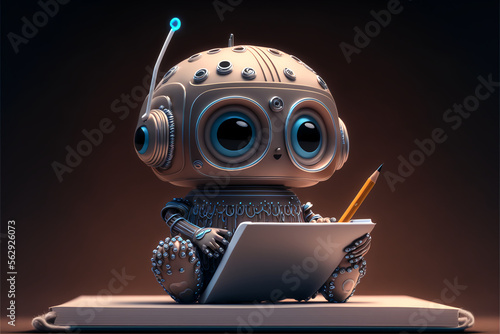 Fototapeta AI Copy writing bot, Artificial Intelligence Copywriter bot using chatgpt by ope