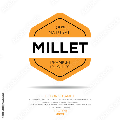 Creative (Millet), Millet label, vector illustration.