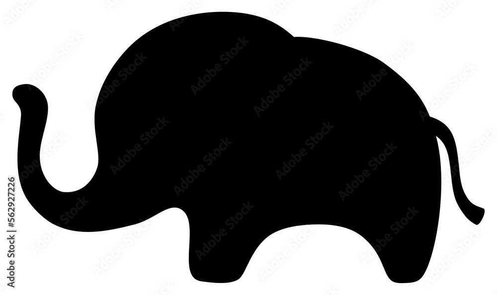 Cute elephant silhouette illustration Cute elephant silhouette illustration
