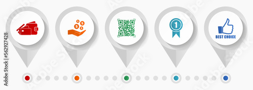 Shopping vector icons, store flat design web pointers collection, business concept infographic template