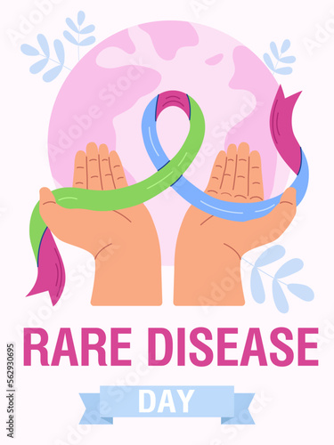 Rare disease day illustration for poster or banner.