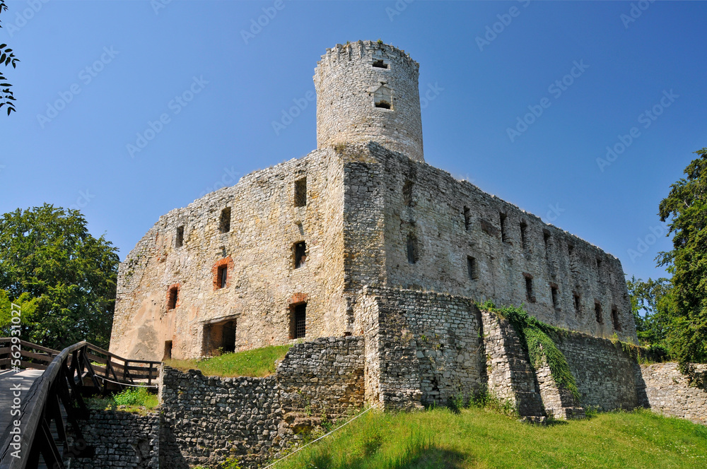 Lipowiec Castle, ruins of the Krakow Bishops castle near Babice, Lesser Poland Voivodeship.