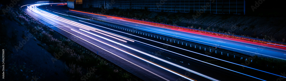 lights of cars with night. long exposure