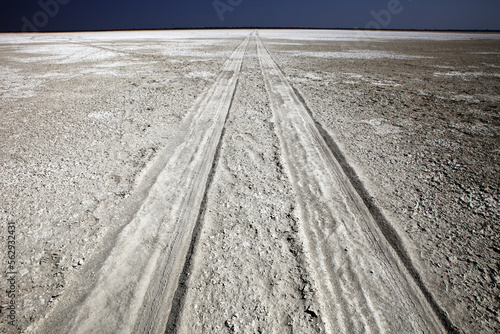 The Makgadikgadi salt Pan,  northeastern Botswana photo