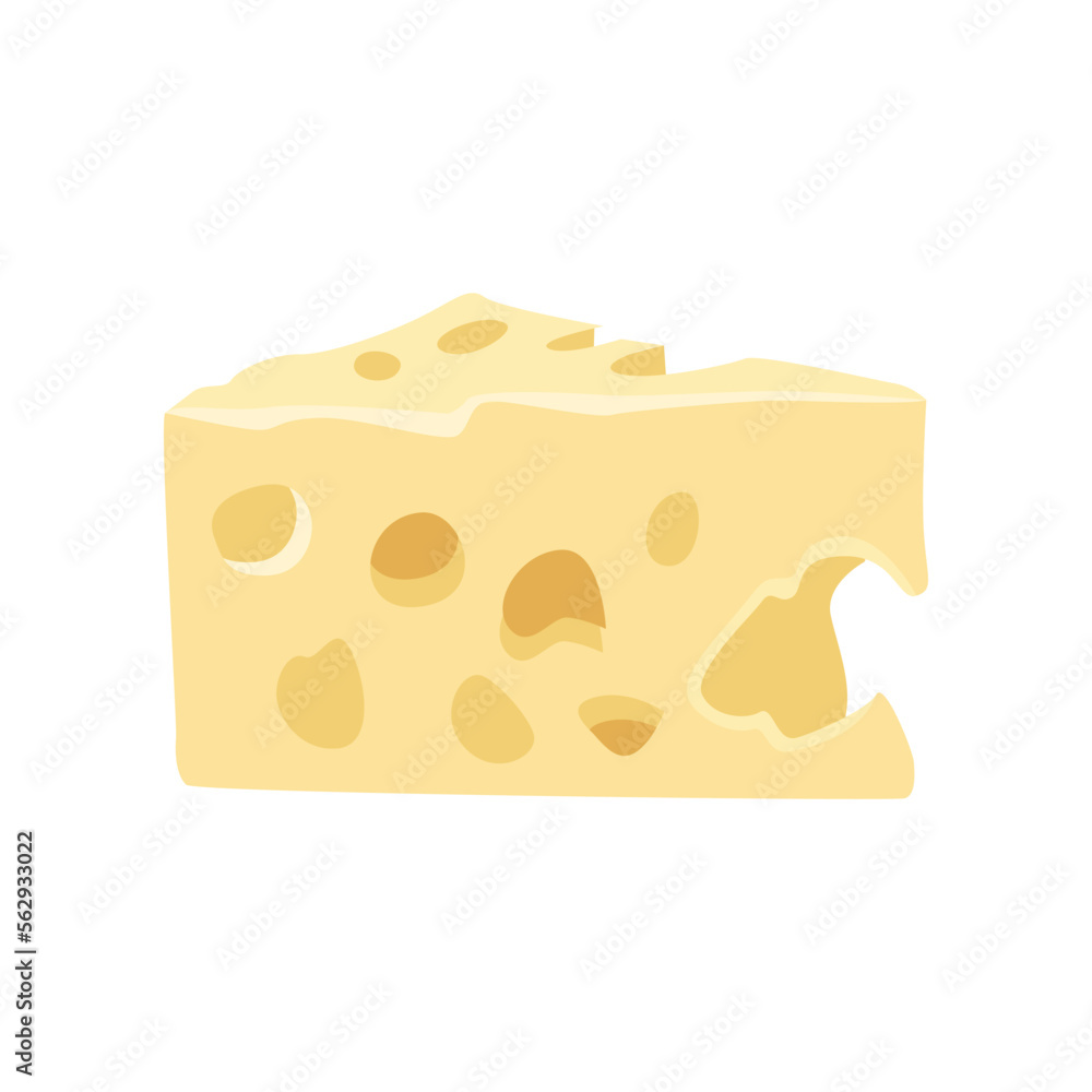 Cheese cartoon illustration. Cheese. Trip to Paris, landmark, food, France concept