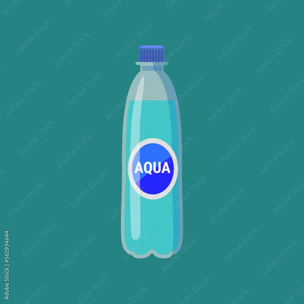 Still water in plastic bottle. Bottled water on white background cartoon illustration. Liquid, beverage concept Still water in plastic bottle. Bottled water on white background cartoon illustration. Liquid, beverage concept