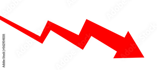 Recession level arrow economy background design template. Business market crash concept. Stock, forex, crypto, bond investment statistic.