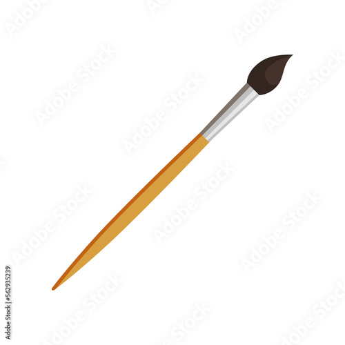 Painting brush for artists cartoon illustration. Paintbrush for drawing on white background, painter supply. Art, stationery concept