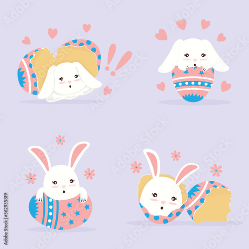 Easter egg and bunny illustration design