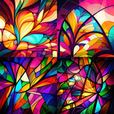 colorful stained glass, generative AI