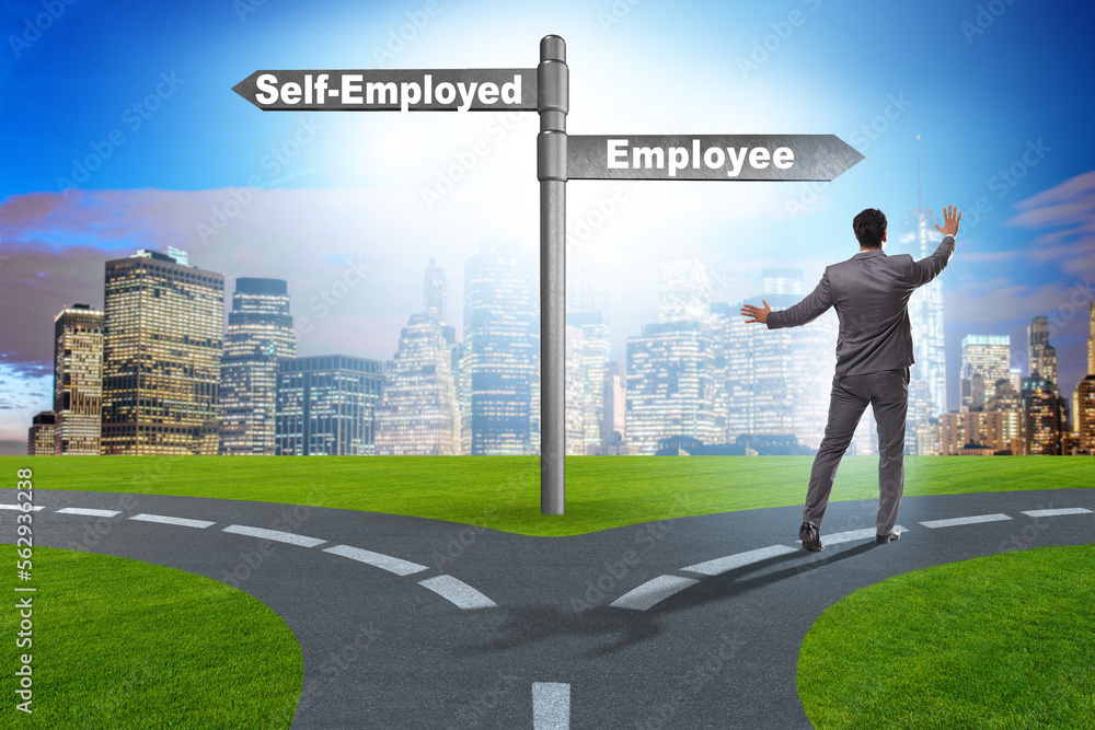Concept of choosing self-employed versus employment Concept of choosing self-employed versus employment
