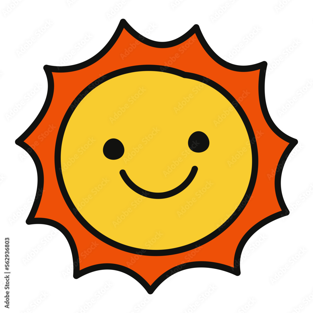 Retro butterfly doodle character sun cartoon illustration Retro butterfly doodle character sun cartoon illustration