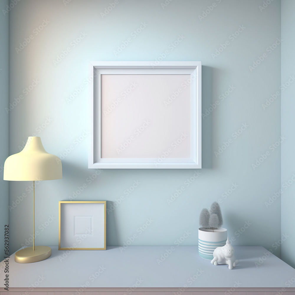 photo frame on background, basic setting, ideal for displaying artwork, photos, or printed materials.  Generative AI - obrazy, fototapety, plakaty 