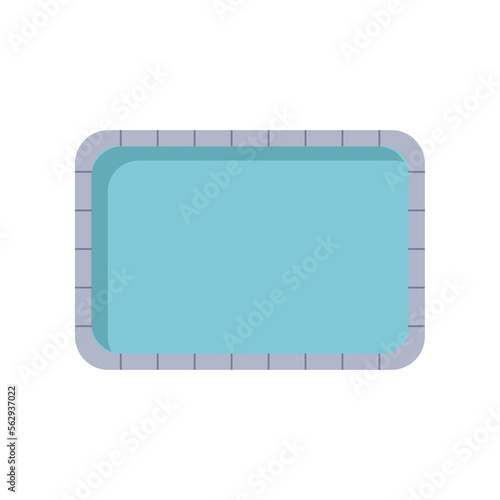 Top view of city pool for scheme vector illustration. Aerial view of pool, street or park element for cityscape plan or map. Landscape design, architecture concept