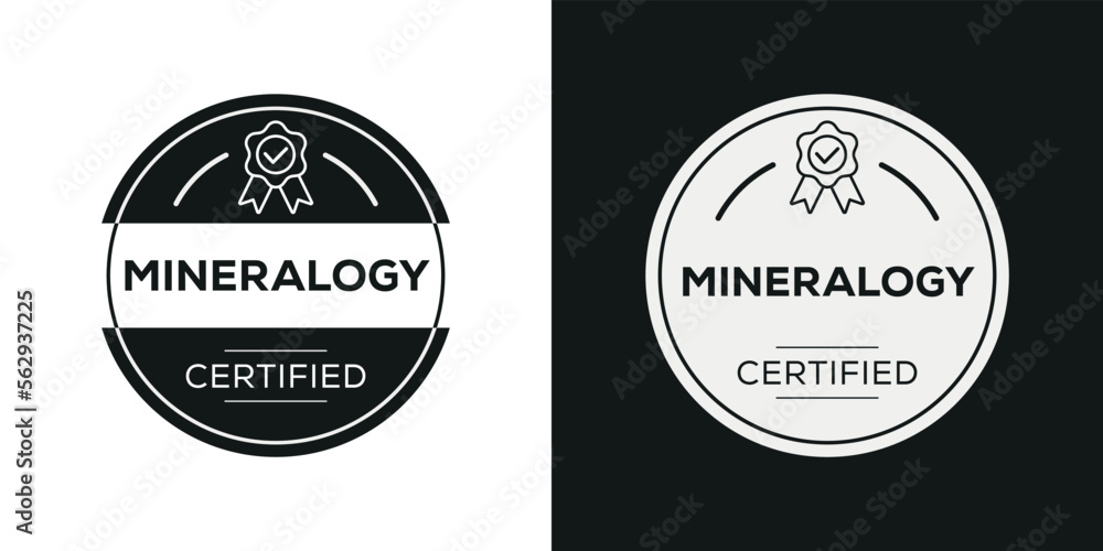 Creative (Mineralogy) Certified badge, vector illustration.