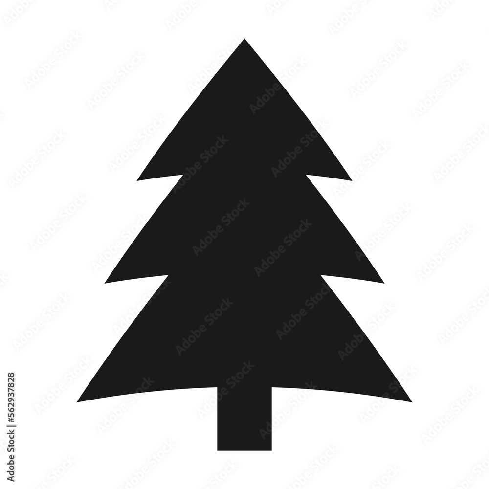 Fir-tree black icon. Christmas tree, symbol illustration. Fir-tree black icon. Christmas tree, symbol illustration.