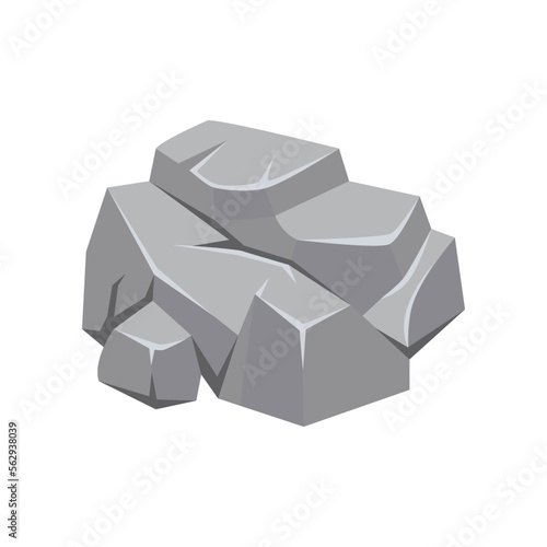 Top view of city stone or rock for scheme vector illustration. Aerial view of stone, street or park element for cityscape plan or map. Landscape design, architecture concept