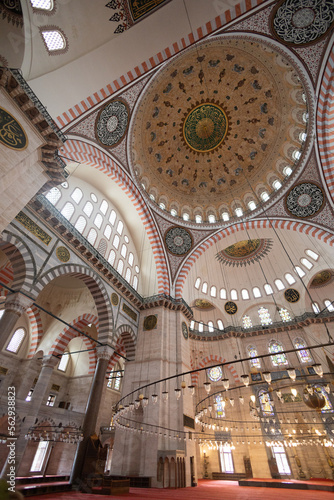 Interior of ehzade Mosque ehzade Mosque or Prince Mosque or ehzade Camii. This Ottoman imperial mosque, located in the Fatih district, was built by Sinan.Istanbul