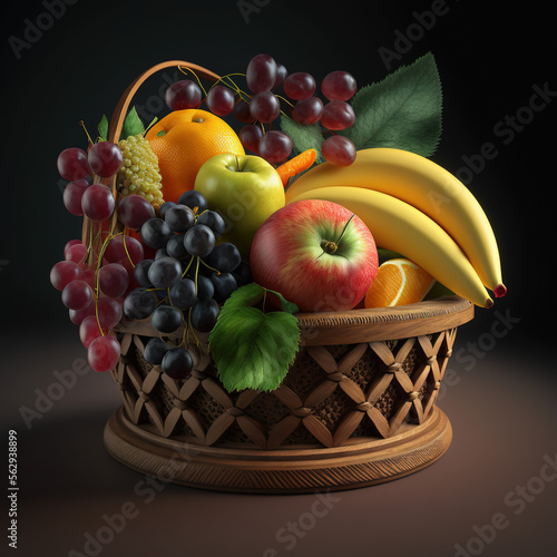 Fruit basket, still life, , generative AI