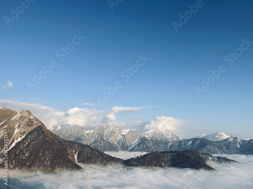 snow covered mountains