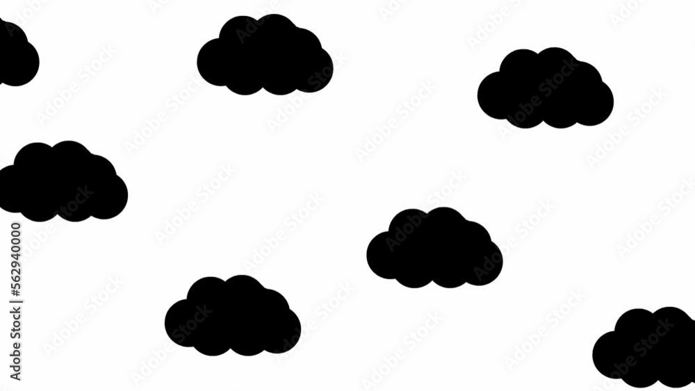 Animated black clouds fly from left to right. Looped video. Natural background. Vector illustration isolated on white background. Animated black clouds fly from left to right. Looped video. Natural background. Vector illustration isolated on white background.