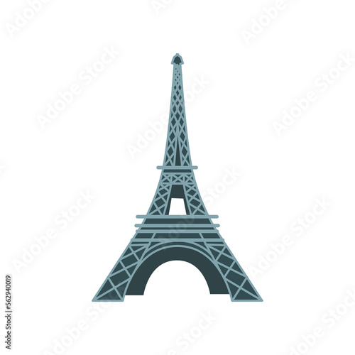 Eiffel tower cartoon illustration. Eiffel tower. Trip to Paris  landmark  food  France concept