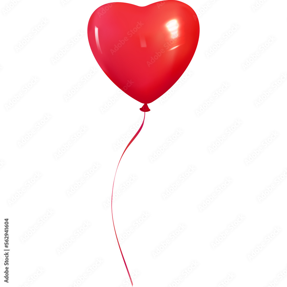 Airy red balloon for Valentine's holiday Airy red balloon for Valentine's holiday