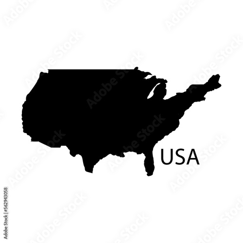 vector illustration of USA flag and map