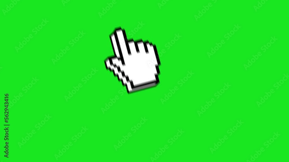 Hand touch and arrow click. Click icon animation included. green screen. User interface element. Full HD footage Hand touch and arrow click. Click icon animation included. green screen. User interface element. Full HD footage