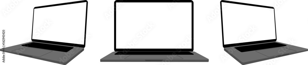 Laptop blank screen display mockup on isolated background. Vector illustration. Laptop blank screen display mockup on isolated background. Vector illustration.