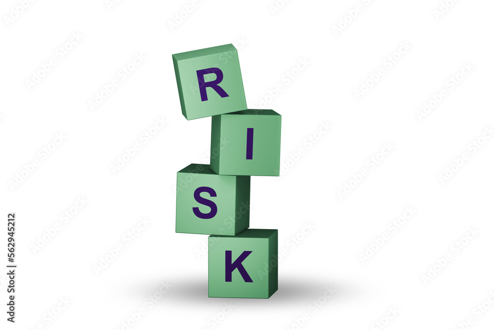 Risk management concept with cubes stack Risk management concept with cubes stack