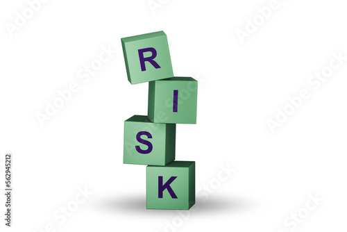Risk management concept with cubes stack