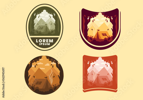 Colorful Flat illustration of outdoor camping