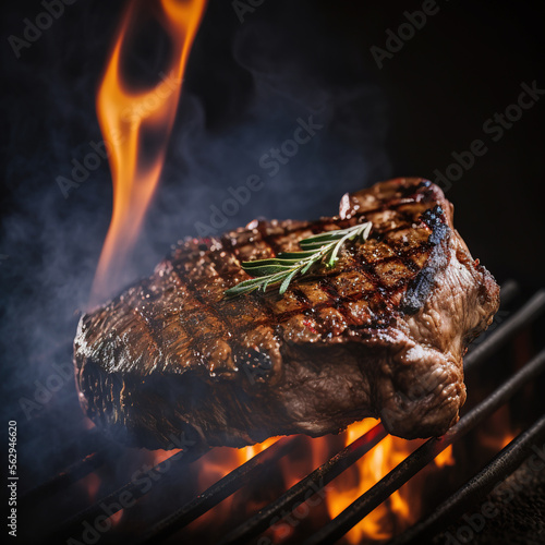 grilled steak, generative AI  