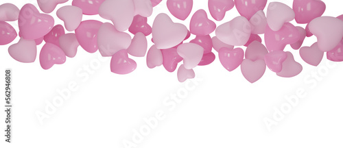 3d Heart float Isolated on transparent background PNG file format.