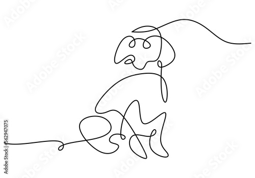 Hand drawn one single conti...