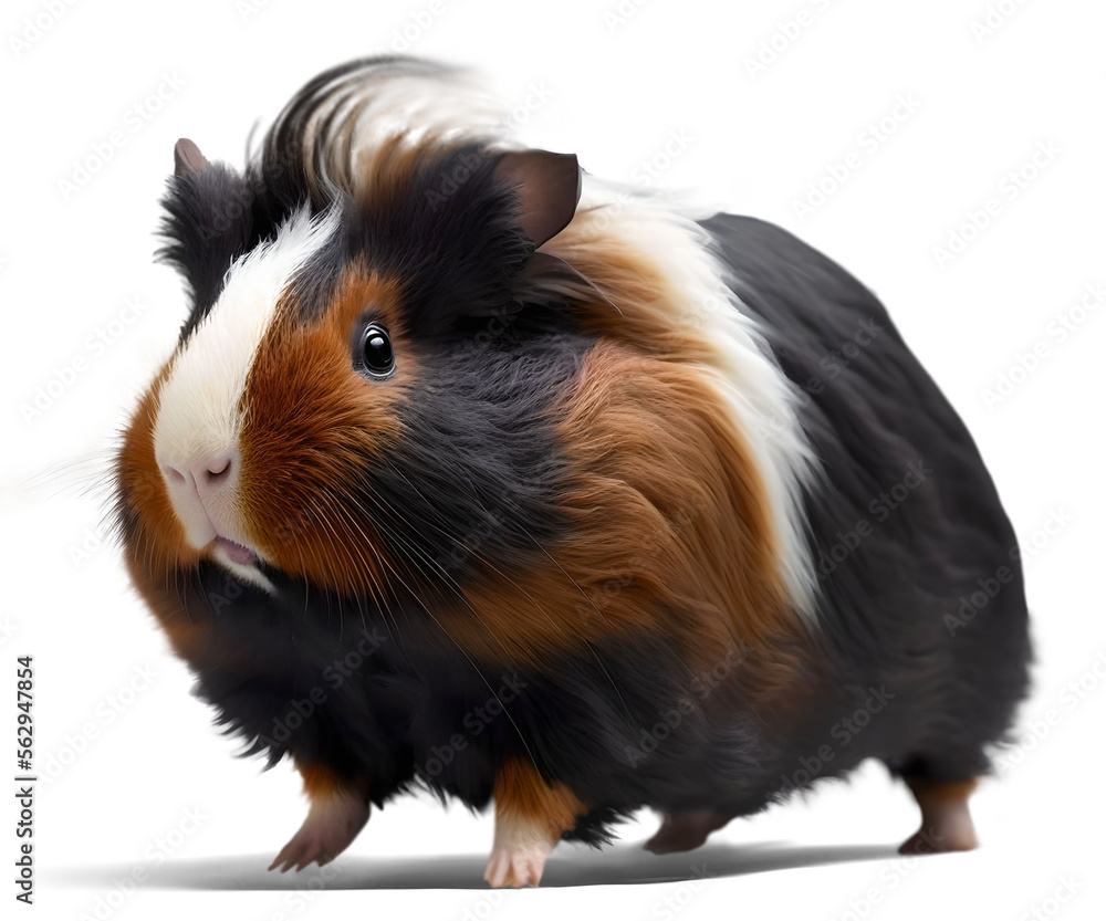 adult black guinea pig, illustration on transparent background adult black guinea pig, illustration on transparent background