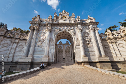 One of the gates of Dolma Bache Palace, Istanbul, Turkey