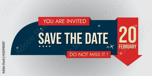 Save The Date. Speech Bubble, Banner, Paper, Label Template. Vector Stock Illustration
