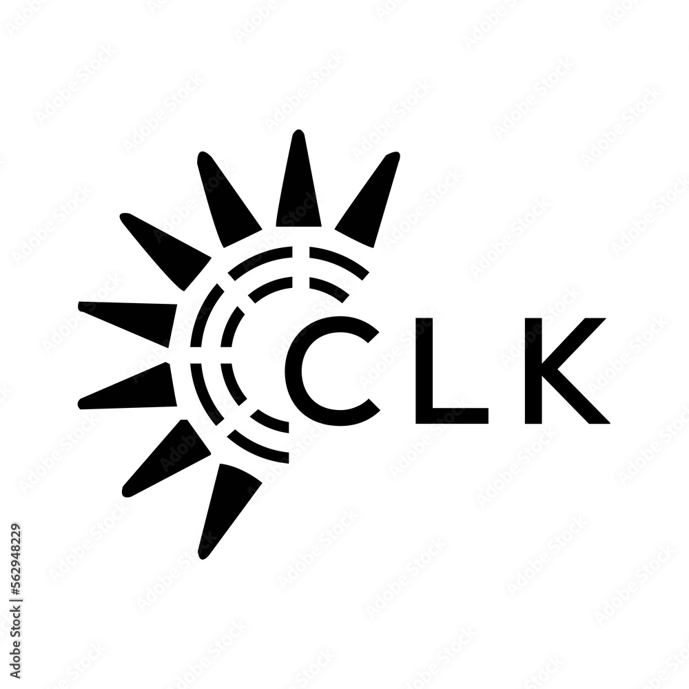 CLK letter logo. CLK image on white background and black letter. CLK