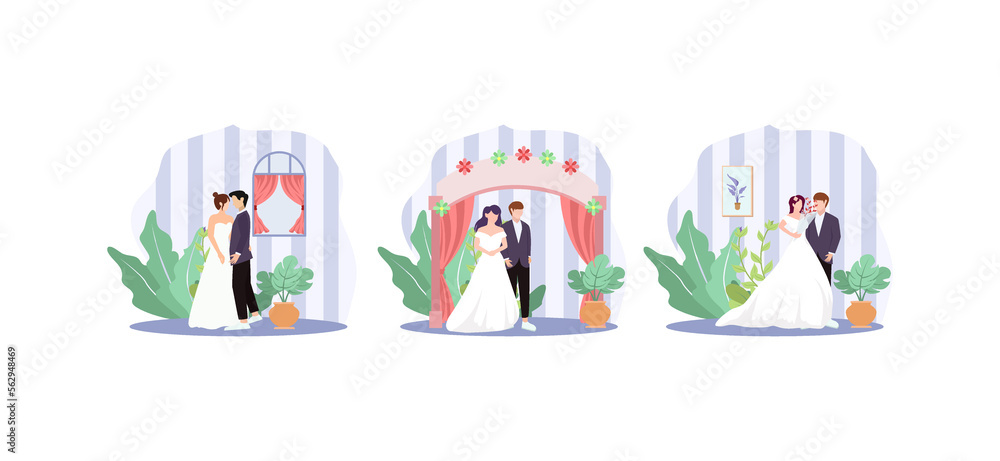 Wedding Flat Bundle Design Illustration Wedding Flat Bundle Design Illustration