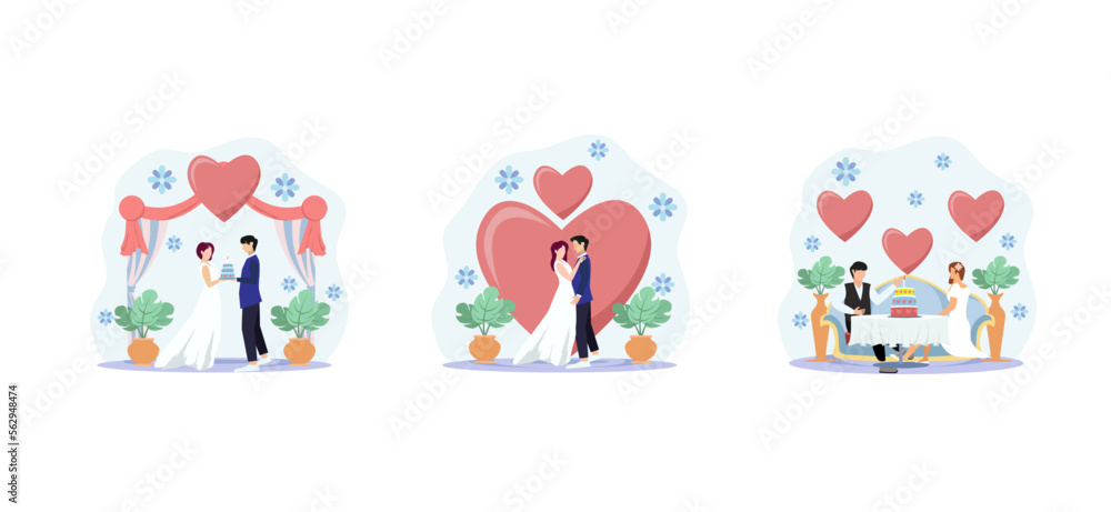 Wedding Flat Bundle Design Illustration Wedding Flat Bundle Design Illustration