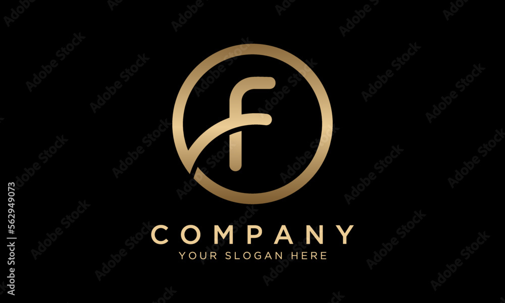 F Letter Logo With Circle Shape. Modern Unique Creative F Logo Design Vector Template. Elegant Identity Design In Gold Color. F Letter Logo With Circle Shape. Modern Unique Creative F Logo Design Vector Template. Elegant Identity Design In Gold Color.