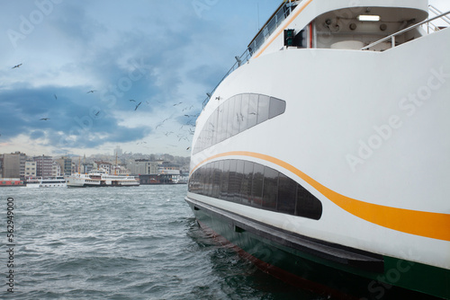 Ferry floats on the way to Bosphorus on the background of Istanbul © millaf