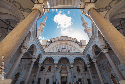 Courtyard of Bayezid II Mosque in Istanbul, Turkey photo