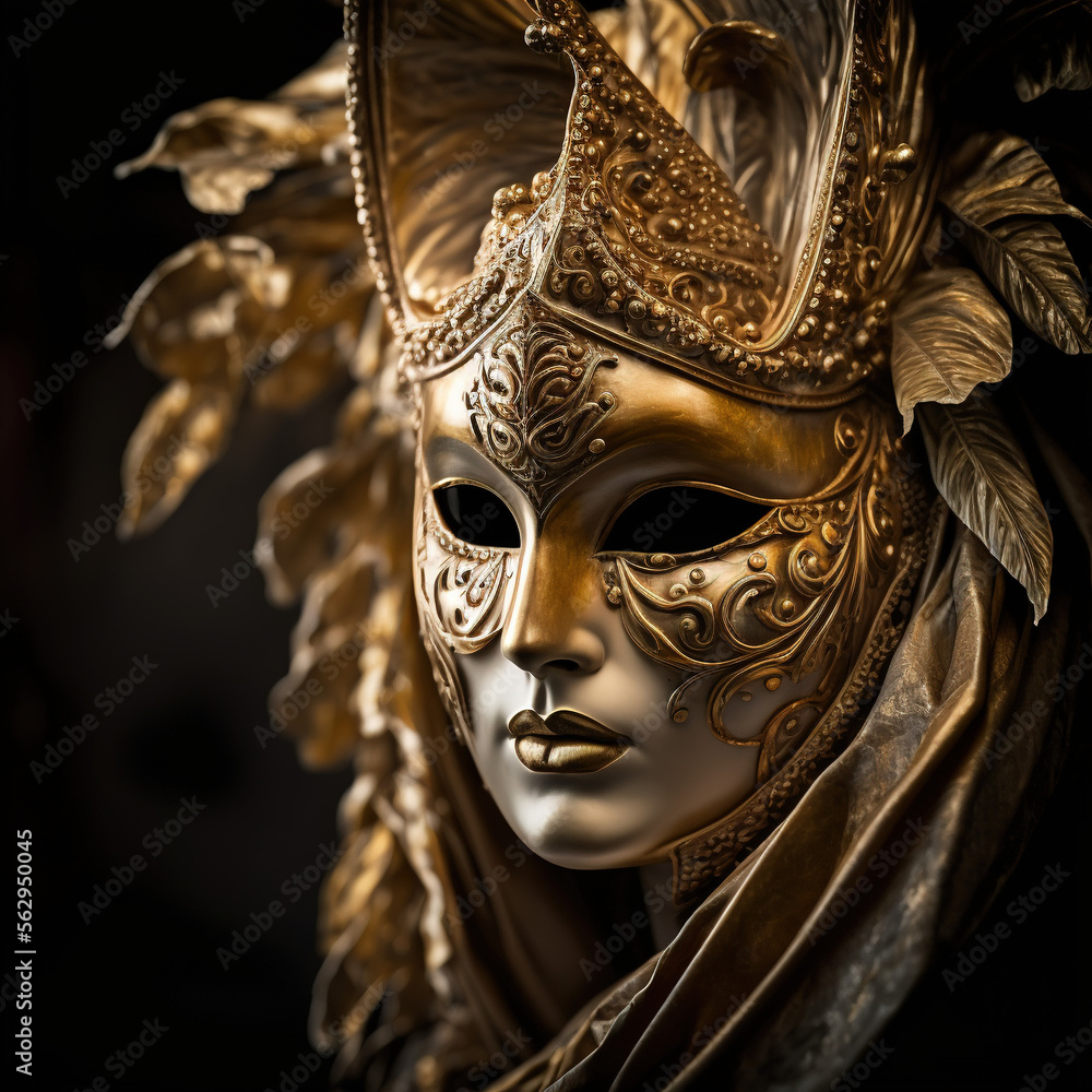 venetian carnival mask, Generative AI, generative AI,  - obrazy, fototapety, plakaty 