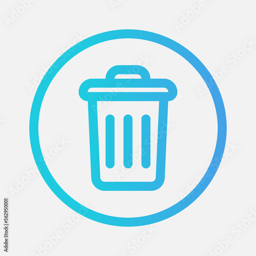 Delete icon in gradient style about essentials, use for website mobile app presentation