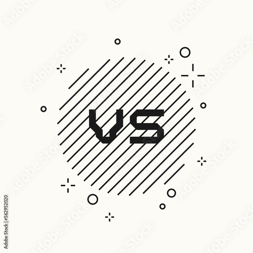 Bright poster symbols of confrontation VS. Vector illustration on background with a trendy style.