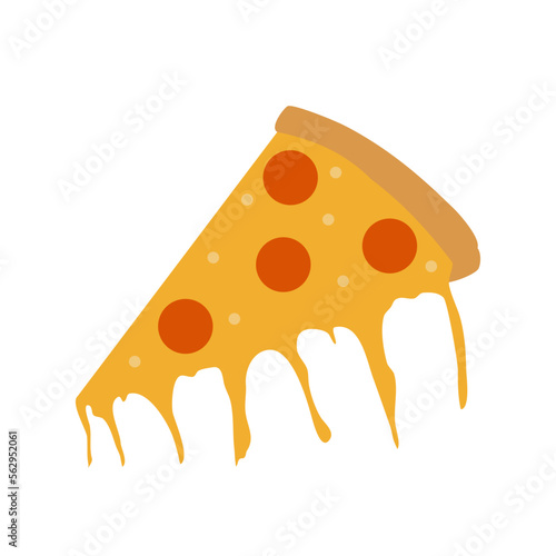 pizza slice mozzarella with sausage illustration